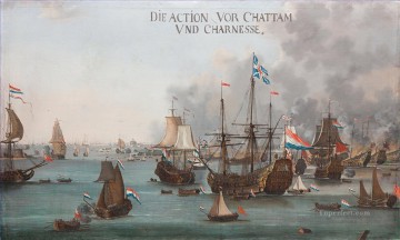 Willem van der Stoop La batalla de Chatham Batalla naval Pinturas al óleo